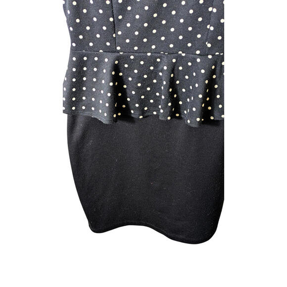 Suzy Shier Polka Dot Peplum Pencil Mini Dress - Size M (Est) - Picture 4 of 6